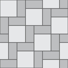 Pavement top view pattern, street grey cobblestone, garden sidewalk tile with an intricate mosaic of interlocking contrasting stone bricks. Vector concrete floor, walkway, alley, outdoor patio surface