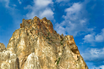 Typical Cappadocia landscape soft volcanic rock, shaped by erosion.