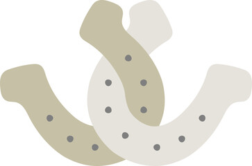 Horse Shoe Cross Handdrawn Isolated