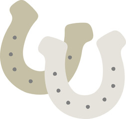 Horse Shoe Cross Handdrawn Isolated