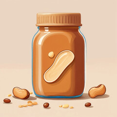 Jar Of Peanut Butter Cartoon Illustration - Peanut Butter Day