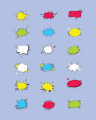 Unique Speech Bubble Comic Style Design Set