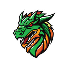 Vector hand drawn dragon esport logo