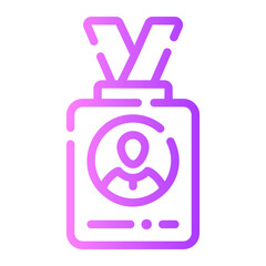 id pass Line Gradient Icon