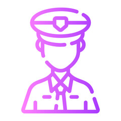 security staff Line Gradient Icon