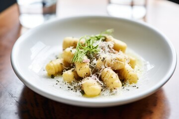 gnocchi with truffle sauce and a sprinkle of cheese