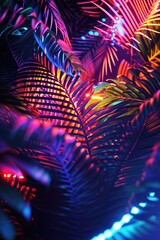 Neon Jungle Midnight Pulse Background created with Generative AI Technology