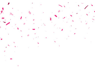 Pink confetti, celebrations banner, isolated on transparent background - obrazy, fototapety, plakaty