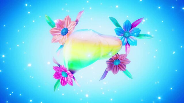 Abstract 4K animation of a liver