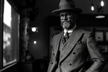 Confident American Fashion Designer Exudes Style In Suit And Hat
