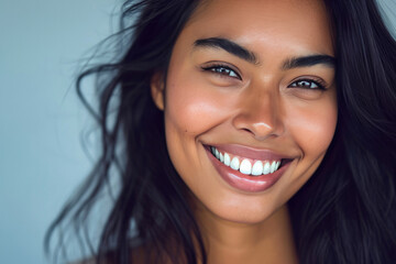 Young Asian Indian Woman With Dazzling Smile, Perfect For Dental Advertisements
