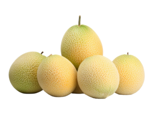Green and yellow horned melons on a grey background, highlighting their distinctive texture and shape.