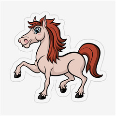 Obraz na płótnie Canvas pony horse sticker ,cartoonish and funny stickers , stickers for kids , sticker for advertisment , sticker for school kids
