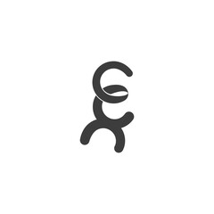 EX, XE, E AND X Abstract initial monogram letter alphabet logo design