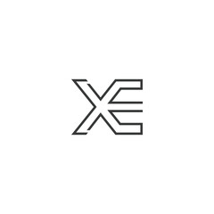 EX, XE, E AND X Abstract initial monogram letter alphabet logo design
