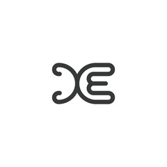 Alphabet letters Initials Monogram logo EX, XE, E and X