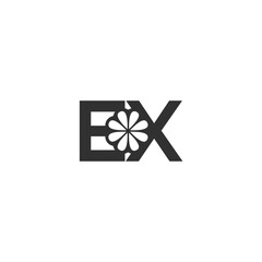 Alphabet Initials logo XE, EX, E and X