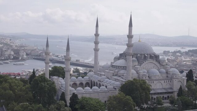 Suleymaniye Mosque with Golden Horn visible in the background