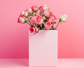 Generative AI. Roses in a floral box