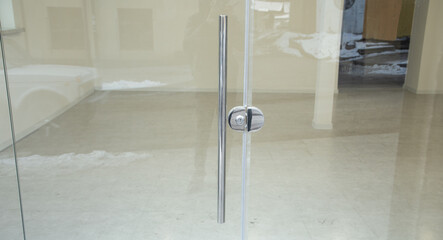 Handle of shop door.