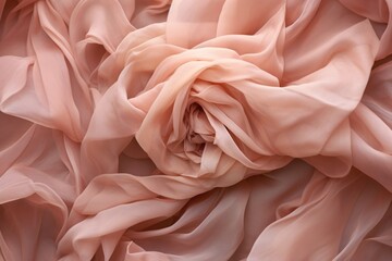  a close up of a pink fabric with a very large amount of ruffled fabric on the bottom of it.