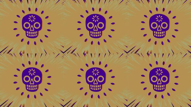 Mexican style human skull in motion