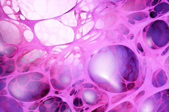  a close up of a pink and purple background with lots of bubbles in the middle of the image and a white circle in the middle of the image.