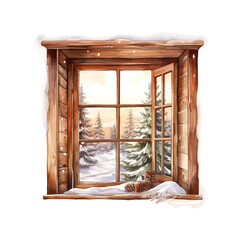 Window seat watercolor. Vector illustration design. 