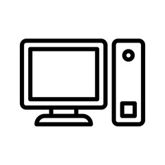 pc icon or logo illustration outline style. Icons ecommerce.