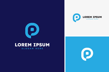 Vector simple letter P logo, P initial business logo design, monogram logo design template