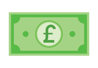 Pound Sterling Money Paper British Currency Icon Vector Illustration