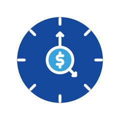 clock dollar icon or logo illustration style. Icons ecommerce.
