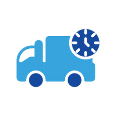 truck clock icon or logo illustration style. Icons ecommerce.