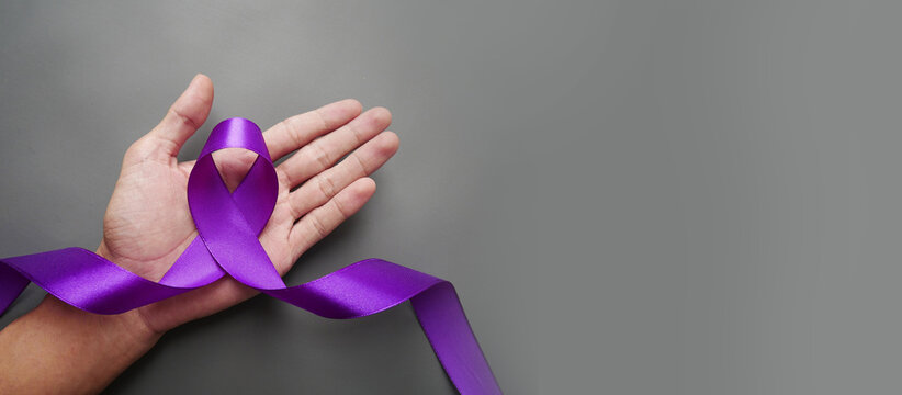 World Leprosy Day Symbol purple ribbon. World Leprosy Day Awareness Month with a Purple Ribbon.