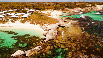 Aerial view of The Basin in Rottnest Island, Australia