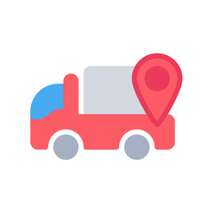 truck, shipping icon or logo illustration style. Icons ecommerce.