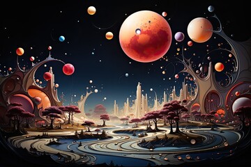 Colorful illustrations and vectors of bubbles and dots