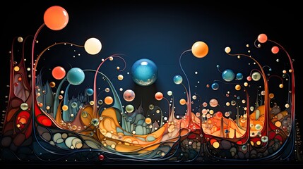 Colorful illustrations and vectors of bubbles and dots