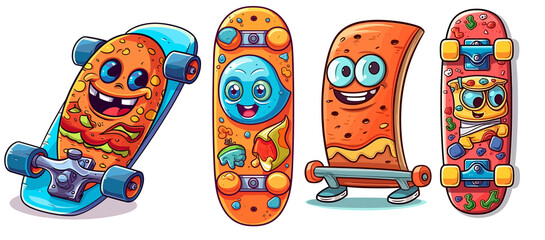 Skateboard With Cartoon Illustration 
