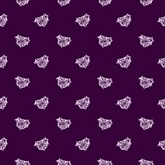 hand drawn seamless pattern with spider web and heart on purple background