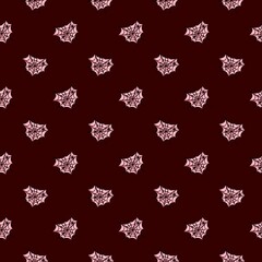 hand drawn seamless pattern with spider web and heart on red background