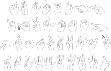 ASL American Sign letters Language Alphabet SVG Alphabet for the deaf and dumb