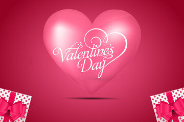 Valentines day background with heart pattern and typography of happy valentines day