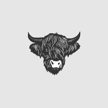 recommend clip art: Highland cow siluet vector