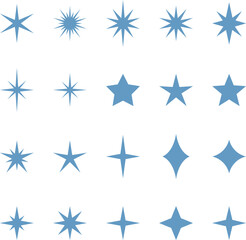 Star vector clip art elements, starburst sticker set. isolated