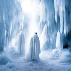 Ghosts in frozen hell.  Until hell freezes over.	 - obrazy, fototapety, plakaty