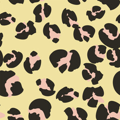 Fototapeta premium Leopard spots seamless pattern fashion design in vector. Trendy colors. Background, print, illustration
