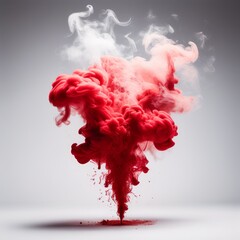 red smoke on white background