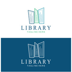 book or library logo for bookstores, book companies, publishers, encyclopedias, libraries, education, digital books, vectors