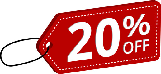 Price tag. 3D Isometric tag sign. Percentage isometric tag retail special offer 3d icon vector illustration.